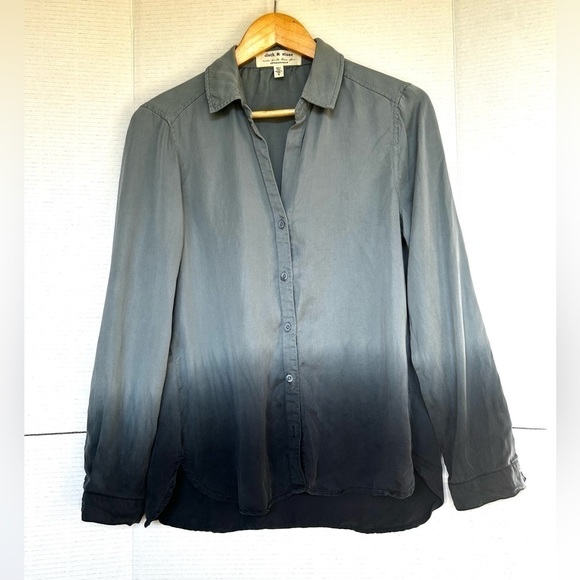 ANTHROPOLOGIE Cloth and Stone Ombre Button Down Shirt Size Small - Picture 2 of 9